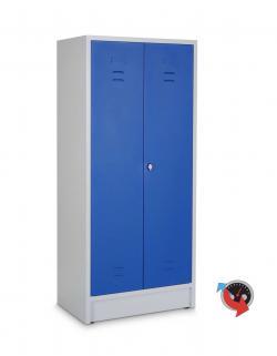 Kleider-Wäschespinde Stahl - Abteilbreite 40 cm - Gesamtbreite 80 cm - blaue Türen - Lieferzeit ca. 2-3 Wochen !!