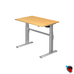 Schreibtisch-System: London - elektrisch verstellbar 70 -120 cm, Platte Buche- Mass: 120 x 80 cm , sofort lieferbar, Preishammer ! 